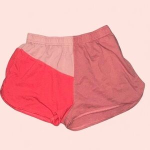 Pink patchwork style shorts